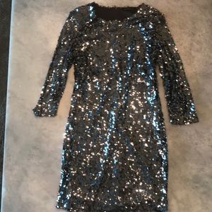 Akira Black Label silver sequins fitted dress